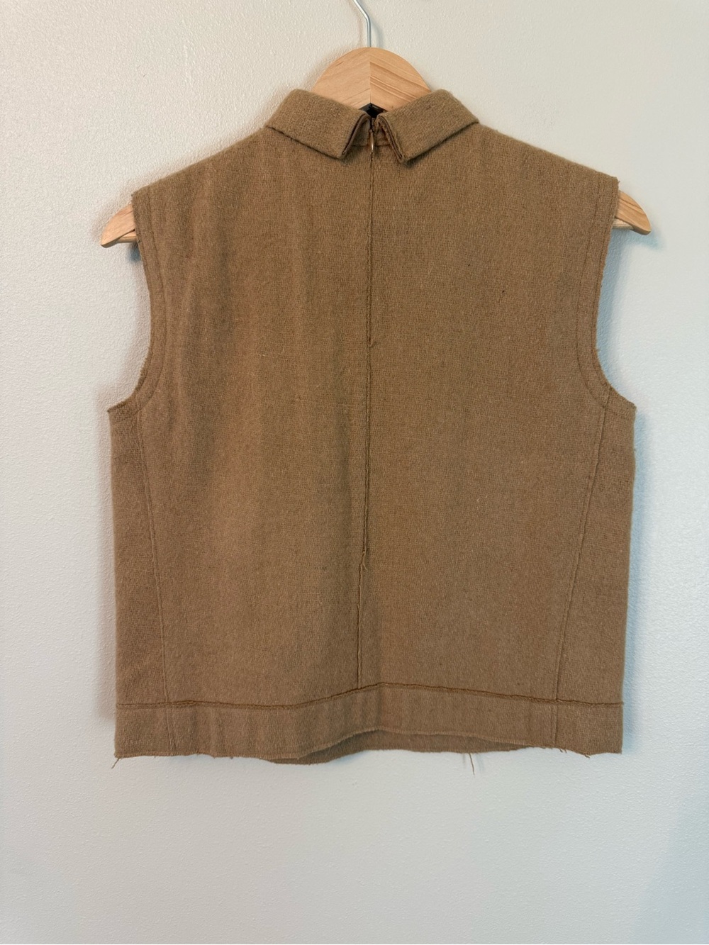 Frances Valentine Collette Camel Wool Sleeveless Shell Top Small - Picture 5 of 9